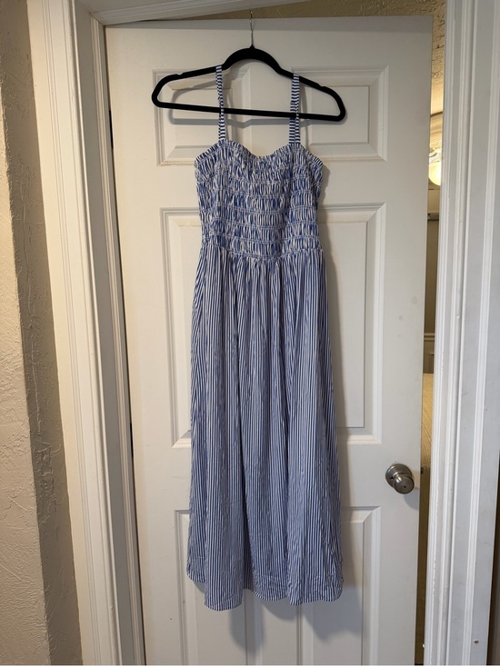 Market & Spruce Dresses & Skirts - Market & Spruce Blue and White Striped Midi Dress